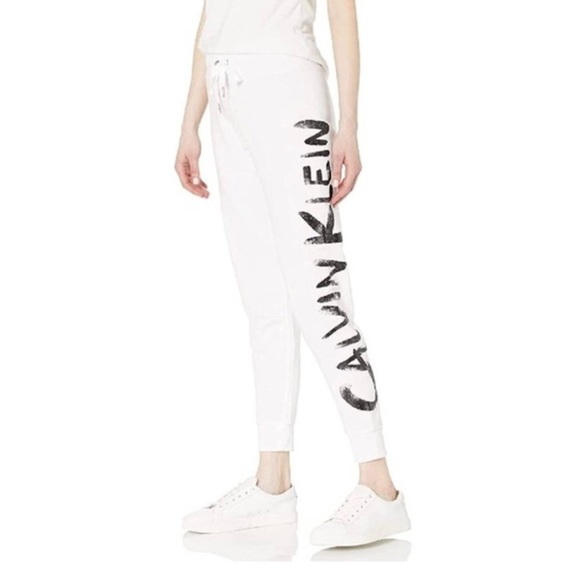 Calvin Klein Performance Women's Brush Logo High Waist Drawstring joggers/ L - Picture 1 of 8